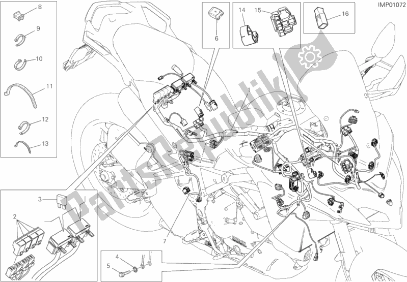 Todas as partes de Chicote De Fiação do Ducati Multistrada 950 SW 2018
